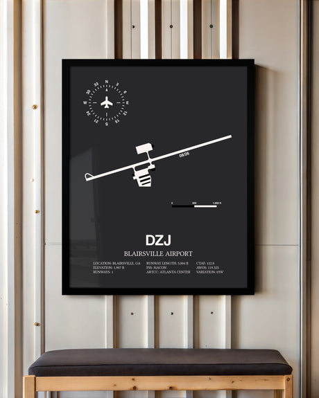 Frame color options for Blairsville Airport Wall Art