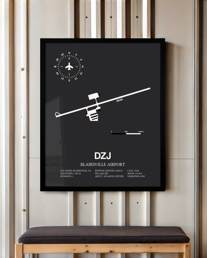 Frame color options for Blairsville Airport Wall Art