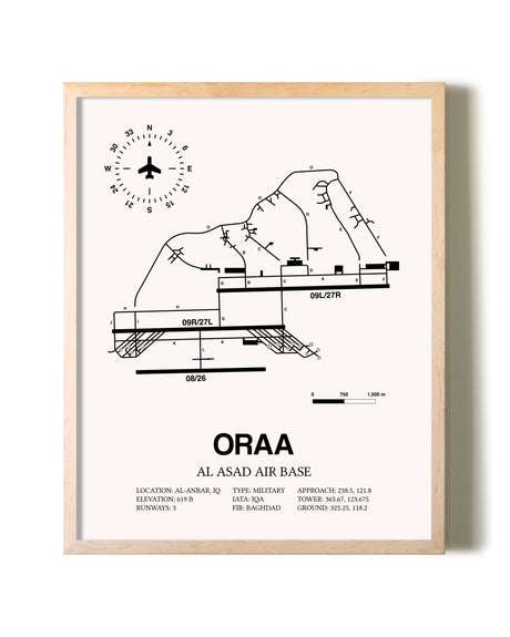 Al Asad Air Base framed wall art in white frame