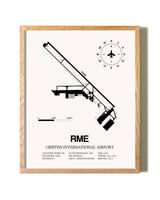Griffiss International Airport framed print in natural wood frame