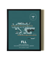 Framed Fort Lauderdale/Hollywood International Airport wall art poster in black frame