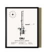 Framed Grove Regional Airport wall art poster in black frame