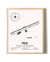 Fleming-Mason Airport framed wall art in white frame