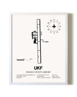 Wilkes County Airport airport map poster in oak frame