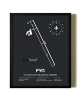 Unframed Washington Regional Airport map print poster