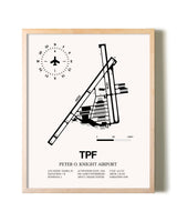 Peter O. Knight Airport framed wall art in white frame