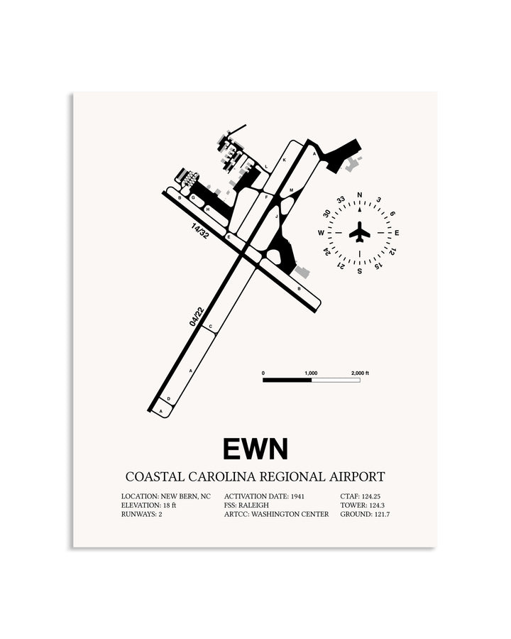 Gray Coastal Carolina Regional Airport framed poster displayed in an airplane hangar