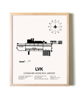 Livermore Municipal Airport framed wall art in white frame