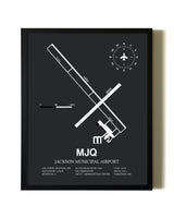 Unframed Jackson Municipal Airport map print poster