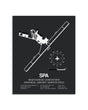 Gray Framed Spartanburg Downtown Memorial Airport / Simpson Field layout wall art poster