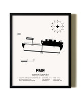 Framed Tipton Airport wall art poster in black frame