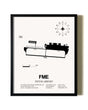 Framed Tipton Airport wall art poster in black frame