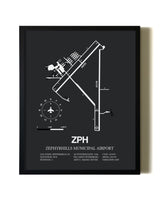 Unframed Zephyrhills Municipal Airport map print poster