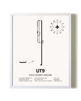 West Desert Airpark airport map poster in oak frame