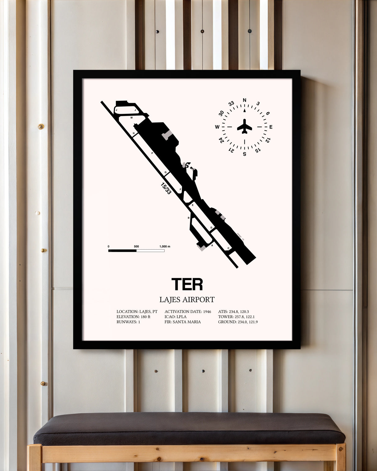 Frame color options for Lajes Airport Wall Art
