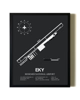 Unframed Bessemer National Airport map print poster