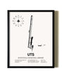 Framed Huntsville Municipal Airport wall art poster in black frame