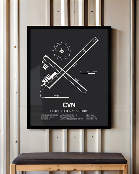 Frame color options for Clovis Regional Airport Wall Art