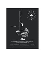 Gray Framed Gulf Shores International Airport / Jack Edwards Field layout wall art poster