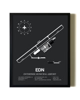 Unframed Enterprise Municipal Airport map print poster