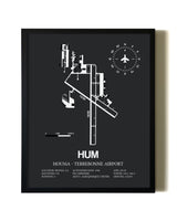 Unframed Houma-Terrebonne Airport map print poster
