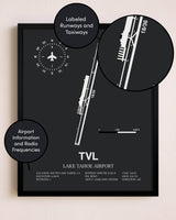 Lake Tahoe Airport poster size comparison chart