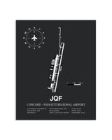 Gray Framed Concord-Padgett Regional Airport layout wall art poster