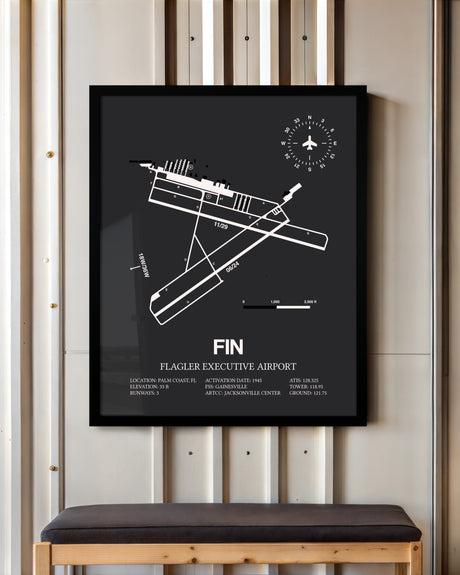 Frame color options for Flagler Executive Airport Wall Art