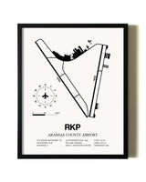 Framed Aransas County Airport wall art poster in black frame