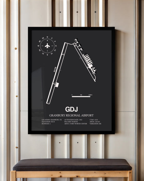 Frame color options for Granbury Regional Airport Wall Art