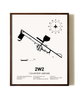 Clearview Airpark aviation print in walnut frame