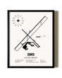 Framed Sumter Airport wall art poster in black frame