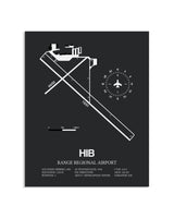 Gray Framed Range Regional Airport layout wall art poster