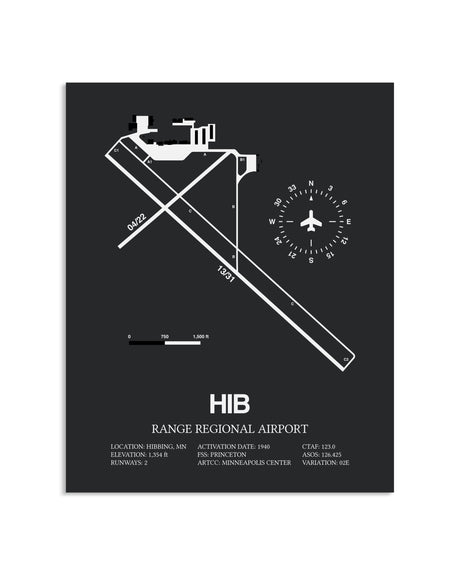 Gray Framed Range Regional Airport layout wall art poster
