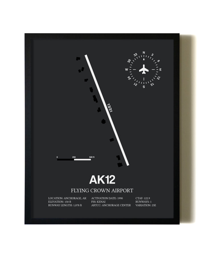 Unframed Flying Crown Airport map print poster
