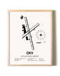 Outlaw Field Airport framed wall art in white frame