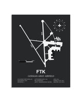 Gray Framed Godman Army Airfield layout wall art poster