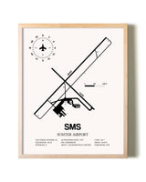 Sumter Airport framed wall art in white frame
