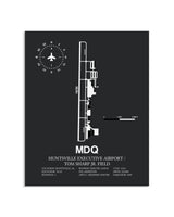 Gray Framed Huntsville Executive Airport / Tom Sharp Jr. Field layout wall art poster