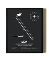 Unframed Morris Municipal Airport-Charlie Schmidt Field map print poster