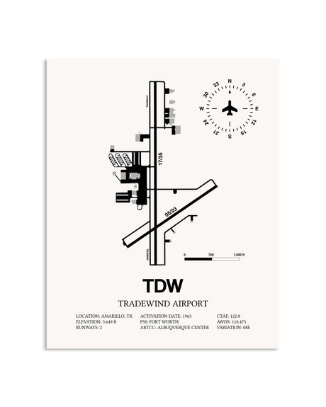 Gray Tradewind Airport framed poster displayed in an airplane hangar