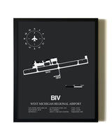 Unframed West Michigan Regional Airport map print poster