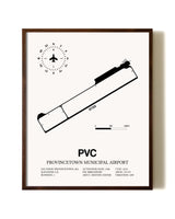 Provincetown Municipal Airport aviation print in walnut frame