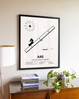 Taylor County Airport aviation wall décor in black wood frame