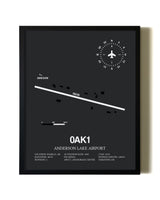 Unframed Anderson Lake Airport map print poster
