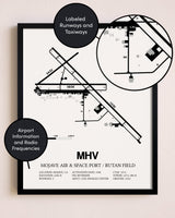 Framed Mojave Air & Space Port / Rutan Field layout wall art poster