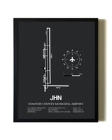 Unframed Stanton County Municipal Airport map print poster