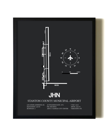 Unframed Stanton County Municipal Airport map print poster