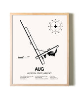 Augusta State Airport framed wall art in white frame