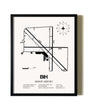 Framed Bishop Airport wall art poster in black frame